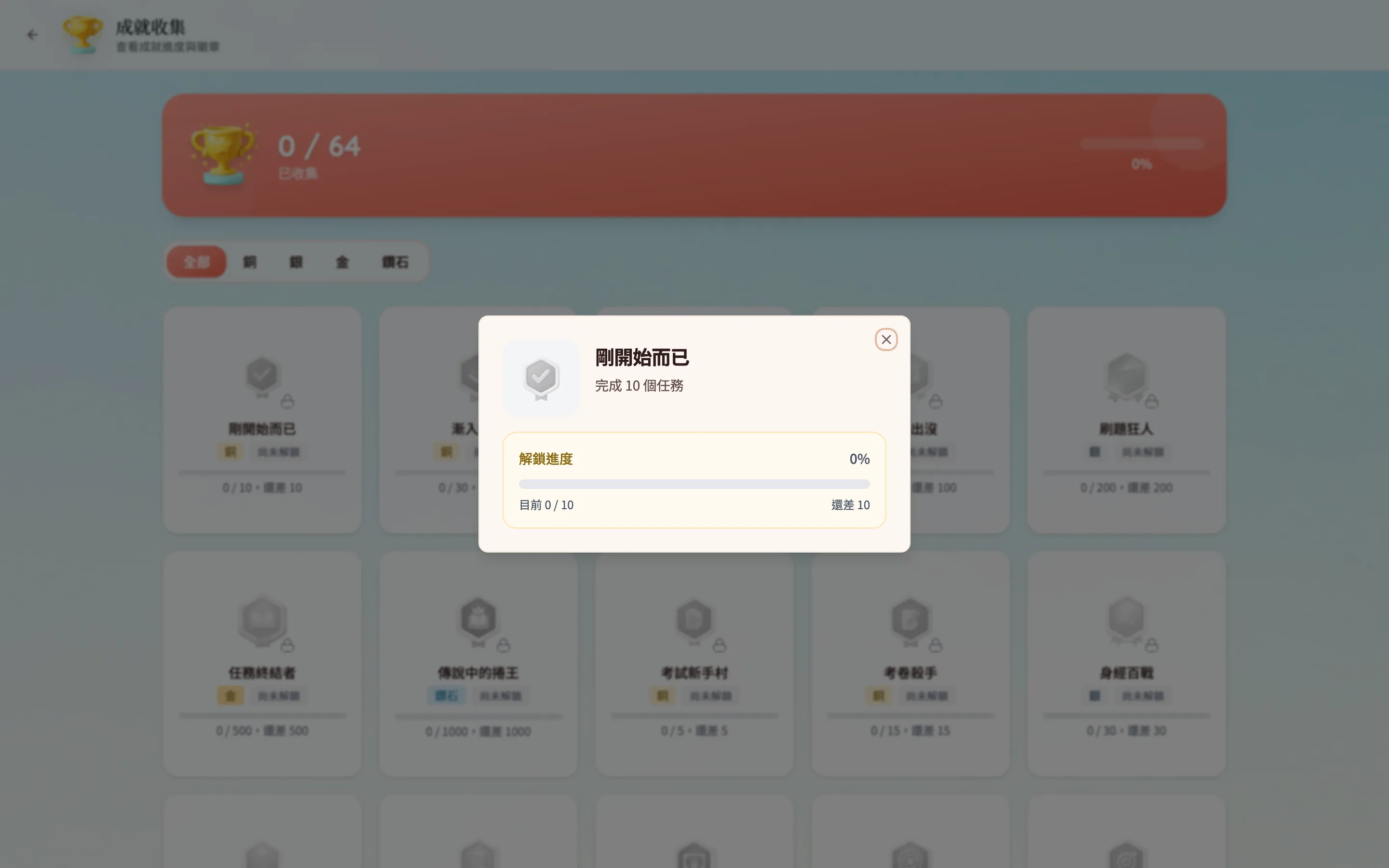 成就詳情視窗